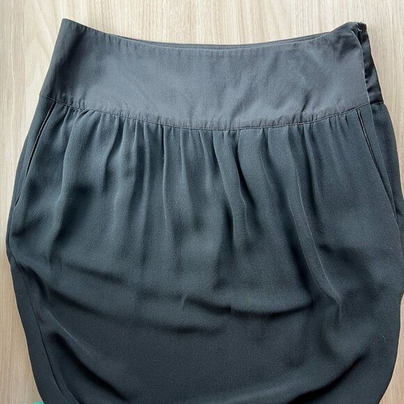 Stella McCartney x H&M Black 100% Silk Side Zip Pencil Skirt w/ Pockets 38/US 8 - Picture 6 of 14